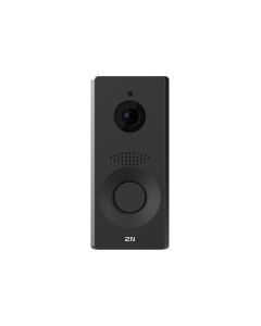 Voorkant van de 2N IP One zwart video intercom met drukknop en full HD camera