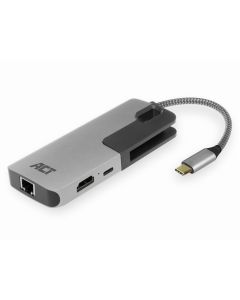 ACT USB-C 4K Multiport Docking Station voorkant aansluitingen