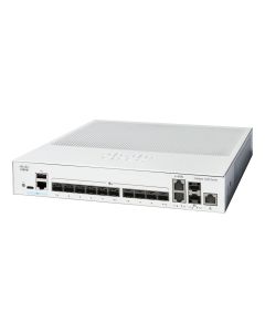 Voorkant van de 12-poorts Cisco Catalyst C1300-12XS managed switch