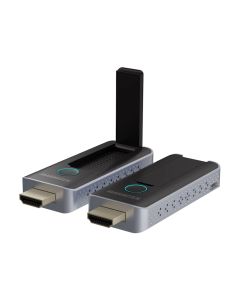 Transmitter en receiver van het Marmitek Stream S2 Pro draadloze HDMI presentatiesysteem