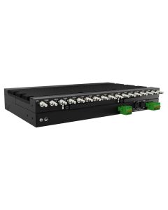 Achterkant van de Peplink MAX HD4 MBX 5G quad-modem global 5G router met terminal blocks en alle antenneconnectoren