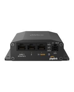 De Peplink MAX BR1 Mini 5G met WiFi M2M router met een WAN poort en LAN poorten