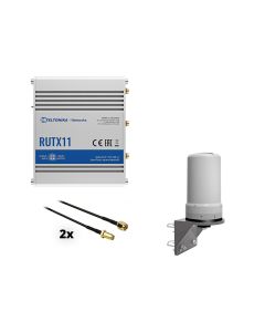 Teltonika RUTX11 4G LTE router met CELL MIMO omni antenne 6.9 dBi en 5 meter kabels