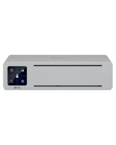 Voorkant en bovenkant van de Ubiquiti UniFi Protect AI Key met touchscreen