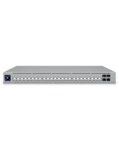 Voorkant van de Ubiquiti UniFi Pro HD 24 PoE switch (USW-Pro-HD-24-PoE) met alle PoE++ multi Gigabit ethernetpoorten met Etherlighting