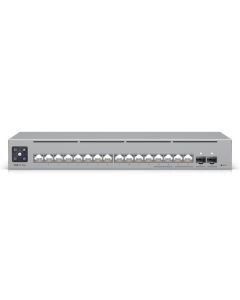 Voorkant van de Ubiquiti UniFi USW-Pro-Max-16-PoE 16-poorts L3 managed PoE++ (180W) met Etherlighting poorten