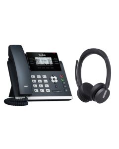 Yealink T42U WH64 headset en bureautelefoon productfoto totaalpakket voor Voip