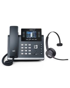 Yealink T44U WH64 bureautelefoon en headset pakket bundel SIP VoIP telefoon