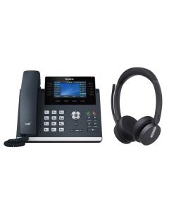 Yealink T46U en WH64 Dual pakket bundel voor VoIP telefoon en headset 