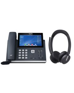 Yealink T48U WH64 headset bureautelefoon VoIP bundel productfoto