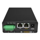 Voorkant van de Peplink MAX Transit Duo Pro Global 4G LTE M2M router met LAN poort en WAN poort