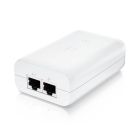Ubiquiti U-POE-at Gigabit PoE injector liggend met ethernetpoorten voor 802.3at Power over Ethernet