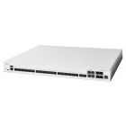 Zijkant bovenkant en voorkant van de Cisco Catalyst C1300-24XS managed 24-poorts SFP+ L3 switch met alle SFP+ poorten