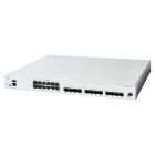 Zijkant bovenkant en voorkant van de Cisco Catalyst C1300-24XTS managed 24-poorts netwerk switch met 12 10G ethernetpoorten en 12 10G SPF+ poorten