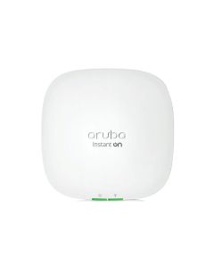 Voorkant van het HPE Networking Instant On AP22 WiFi 6 indoor access point met Instant On logo