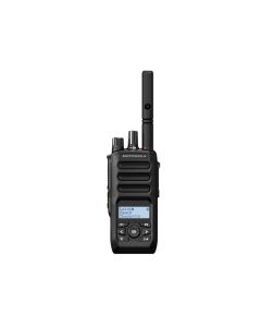 Voorkant van de Motorola R5 LKP VHF portofoon met display en keypad