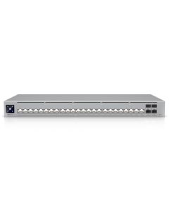 Voorkant van de Ubiquiti UniFi Pro HD 24 switch (USW-Pro-HD-24) met etherlighting poorten